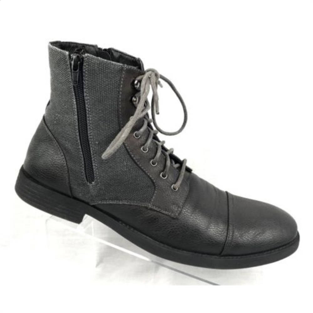 Robert Wayne Efny Leather Canvas Ankle Boots 12 D
